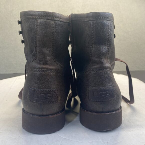 UGG Cavitt Antiqued Leather‎ Fur Lined Military Boots Shoes Size 9 Mens F19216G main image 6